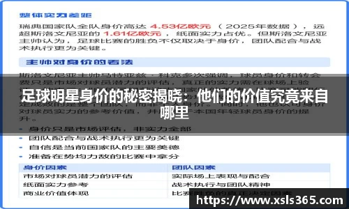 足球明星身价的秘密揭晓：他们的价值究竟来自哪里